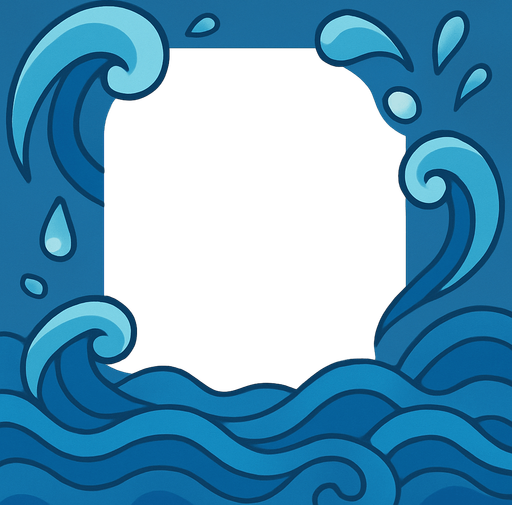 Un marco para una carta que represente al tipo agua