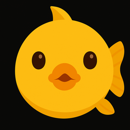 Mantén el mismo estilo, pero conviértelo en la cara de un pez dorado de color amarillo.