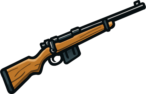 tüfek.
In-Game asset.  2d.  High contrast.  No shadows