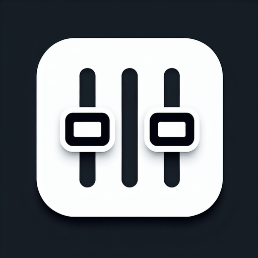 UI 3 horizontal faders icon. white.
2d.  No shadows