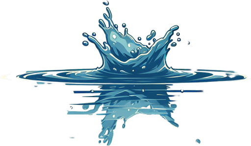 Small splash in water.
Single Game Texture.  In-Game asset.  2d.  Blank background.  High contrast.  No shadows
