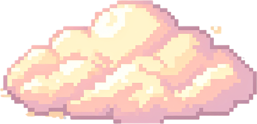 pixelart. a pale sunset cloud..
Single Game Texture. In-Game asset. 2d. Blank background. High contrast. No shadows.