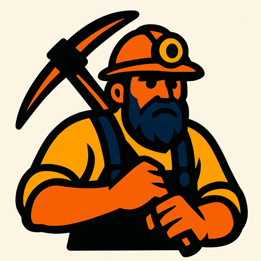 Madenci.
In-Game asset.  2d.  High contrast.  No shadows