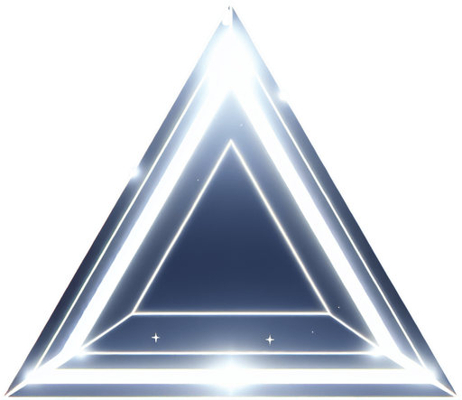 Plain Uniform White 2D triangle made of light