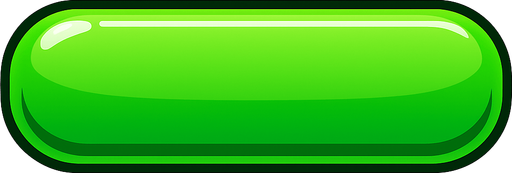 Long, shiny green button.
In-Game asset.  2d.  High contrast.  No shadows