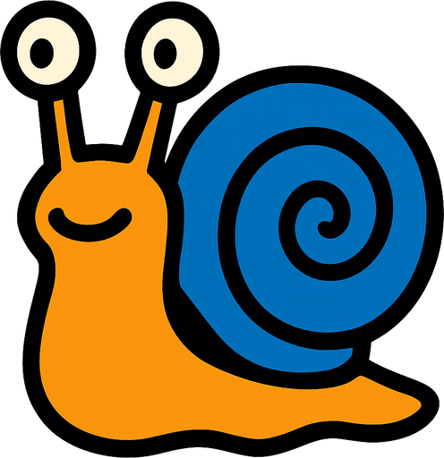 snail.
In-Game asset.  2d.  High contrast.  No shadows