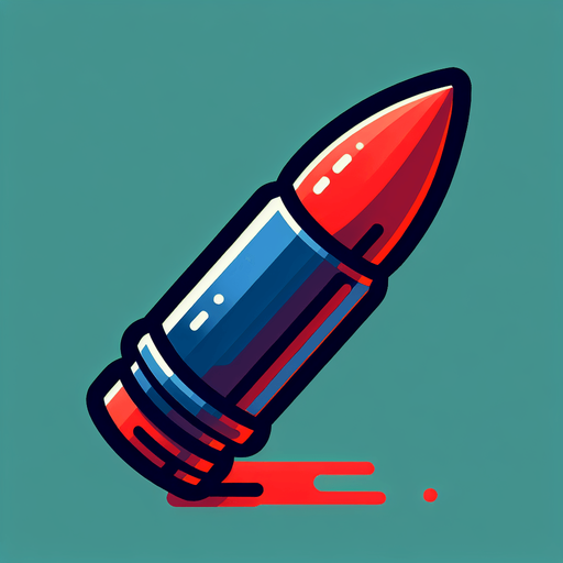 bullet red and blu.
Single Game Texture.  In-Game asset.  2d.  Blank background.  High contrast.  No shadows
