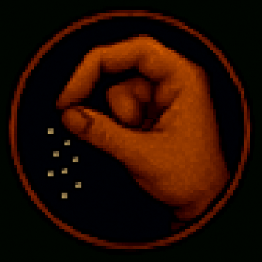 A hand with its fingers symbolizing salt