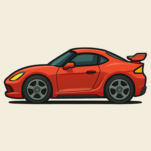 2d sports car body.
In-Game asset.  No shadows