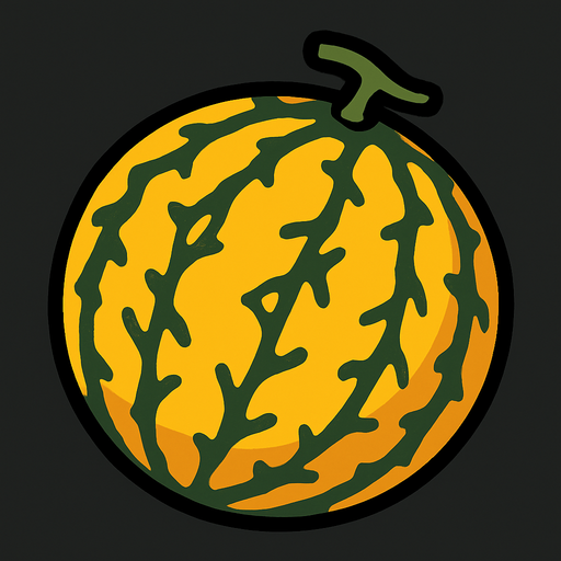 Un melon.
In-Game asset.  2d.  High contrast.  No shadows
