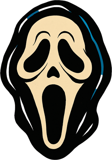 scream (horror movie) face.
In-Game asset.  2d.  High contrast.  No shadows