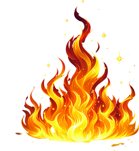 fire.
Single Game Texture.  In-Game asset.  2d.  Blank background.  No shadows