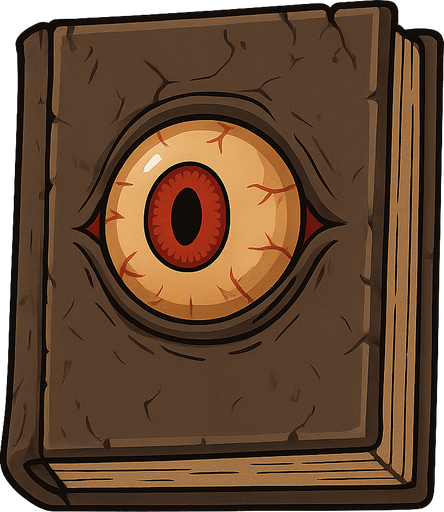 korkunç bir göze sahip bir kitap
. No background. Transparent background. Blank background. No shadows. 2d. In-Game asset. flat