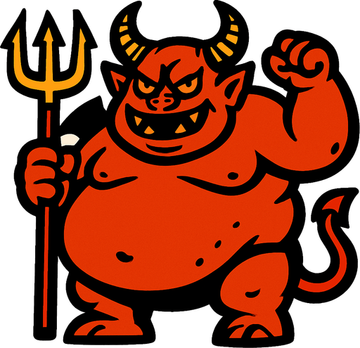 fat demon.
In-Game asset.  2d.  High contrast.  No shadows