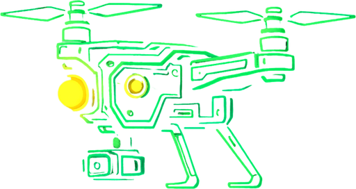 drone side view drone. cyberpunk theme, has yellow light. neon green color
In-Game asset.  2d.  High contrast.  No shadows