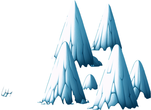Pingos in the Arctic.
Single Game Texture. In-Game asset. 2d. Blank background. High contrast. No shadows.