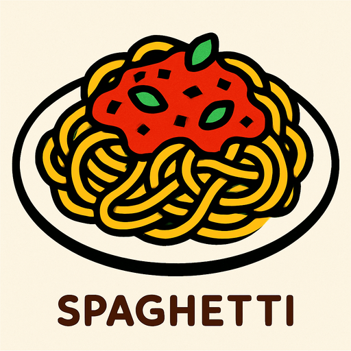 SPAGHETTİ.
In-Game asset.  2d.  High contrast.  No shadows