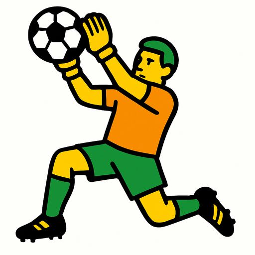 goalkeeper.
In-Game asset.  2d.  High contrast.  No shadows