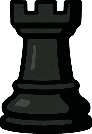 Black rook chess.
In-Game asset.  2d.  High contrast.  No shadows