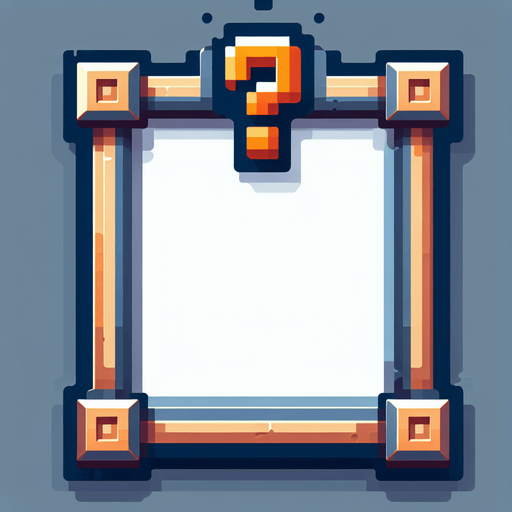 Пустая рамка. Знак вопроса в левом верхнем углу.
Single Game Texture.  In-Game asset.  2d.  Blank background.  High contrast.  No shadows