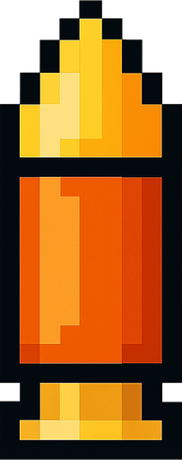 pixel bullet upwards.
In-Game asset.  2d.  High contrast.  No shadows