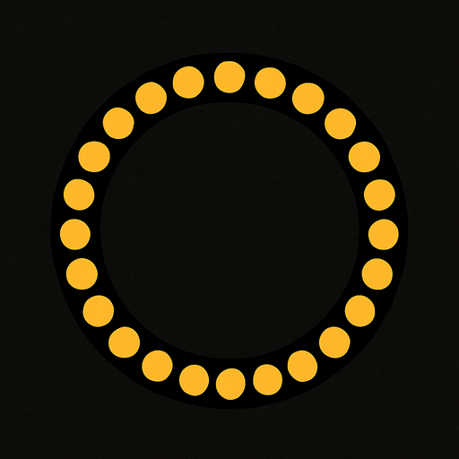 empty circle dotted.
In-Game asset.  2d.  High contrast.  No shadows