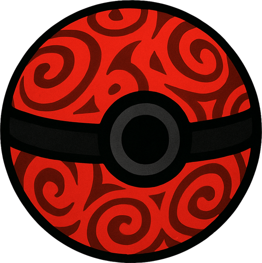 PATTERNED RED BALL WITH BLACK COVER AROUND.
In-Game asset.  2d.  High contrast.  No shadows