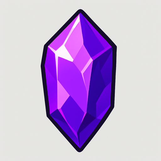 a purple crystal.
In-Game asset.  2d.  High contrast.  No shadows