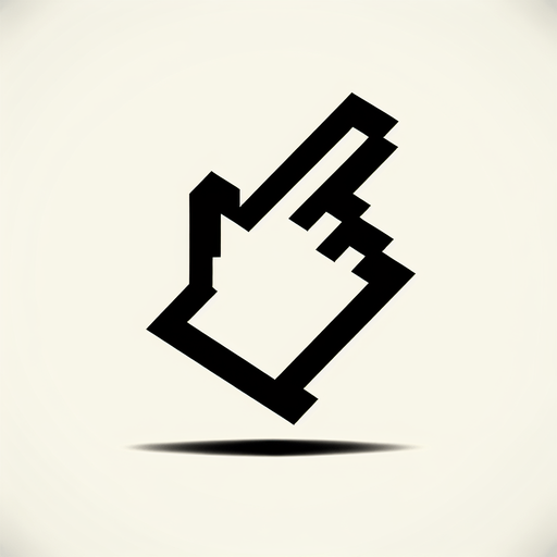 курсор, указывающий палец руки.
Single Game Texture. In-Game asset. 2d. Blank background. High contrast. No shadows.