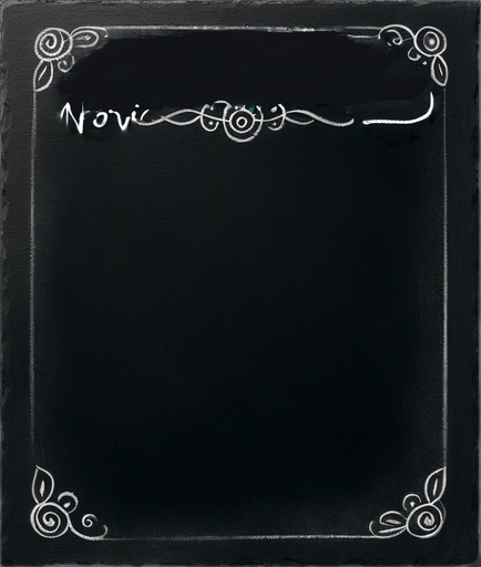 Text "NOVICE BREW" handwritten in white chalk