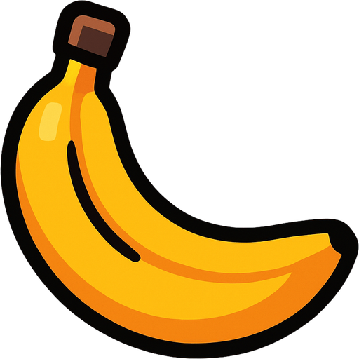 Banana.
In-Game asset.  2d.  High contrast.  No shadows