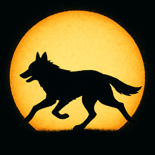 Silueta de perro corriendo