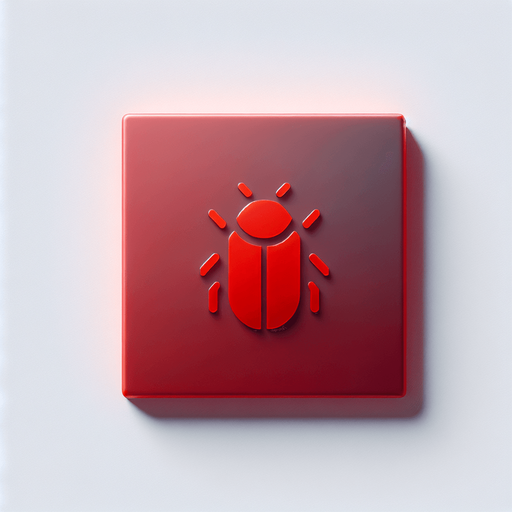 Bug Tile: A clean and sleek square tile with a soft red surface, subtly tinted to evoke a futuristic aesthetic. A barely noticeable, thin red border defines the edges, giving it a polished and minimal appearance. Within the tile, faintly visible and almost imperceptible, is the outline of a bug seen from above, blending seamlessly with the red surface. The design maintains a pristine and subtle aesthetic, representing a hidden bug tile within a computer system.
Single Game Texture. In-Game asset. 2d. Blank background. High contrast. No shadows.