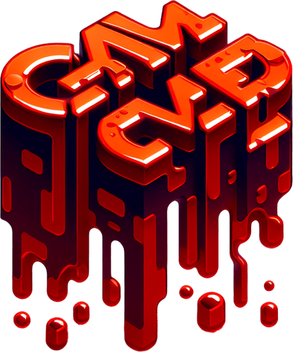 Game Over. Red game letters, dripping.
Single Game Texture. In-Game asset. 2d. Blank background. High contrast. No shadows.