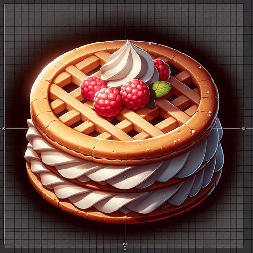 gâteau.
Single Game Texture.  In-Game asset.  2d.  Blank background.  High contrast.  No shadows
