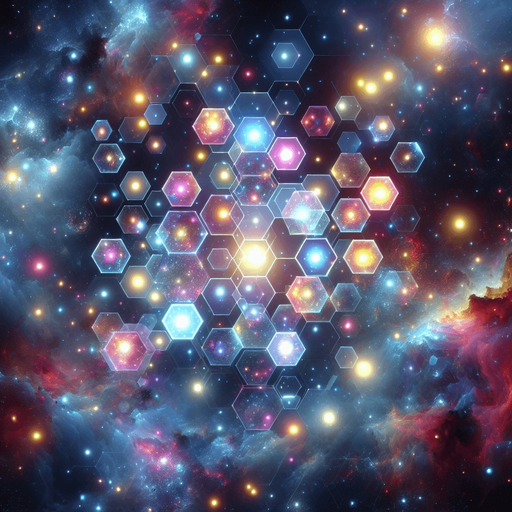 Amazing bright hexagon space background.