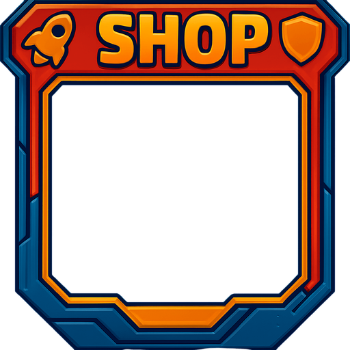 сделать точно такуюже рамку но надпись заменить на shop. звезду заменить на ракету, а стрелку на щит