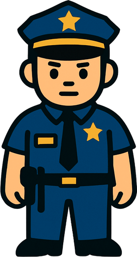 2d police.
In-Game asset.  2d.  High contrast.  No shadows