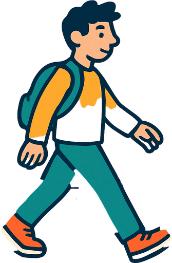 make me a person who crossing the road left to right.
In-Game asset.  2d.  High contrast.  No shadows