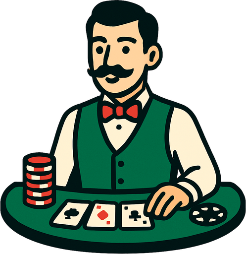 a croupier.
In-Game asset.  2d.  High contrast.  No shadows