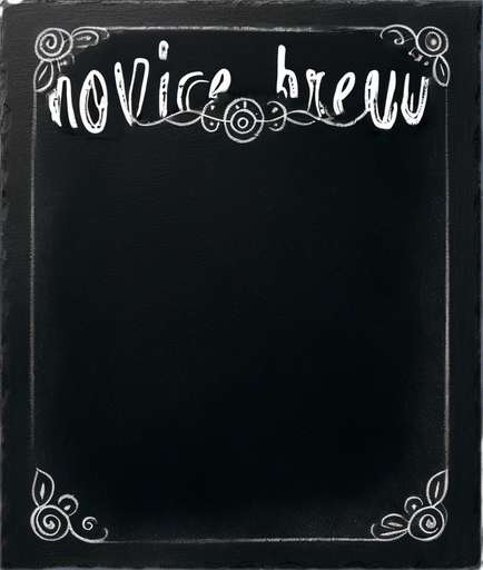 Text "NOVICE BREW" in chalk, handwritten