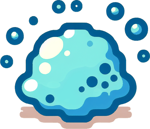 Un slime de agua RPG con estilo suave y simple.
Single Game Texture.  In-Game asset.  2d.  Blank background.  High contrast.  No shadows
