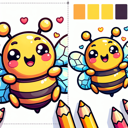A happy little bee. Top down view.
Single Game Texture. In-Game asset. 2d. Blank background. High contrast. No shadows.