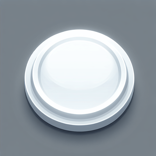 A round white button for an interface element..
Single Game Texture. In-Game asset. 2d. Blank background. High contrast. No shadows.