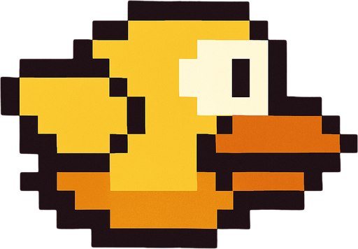 a bird like flappy bird but they are not same
In-Game asset.  2d.  High contrast. pixel