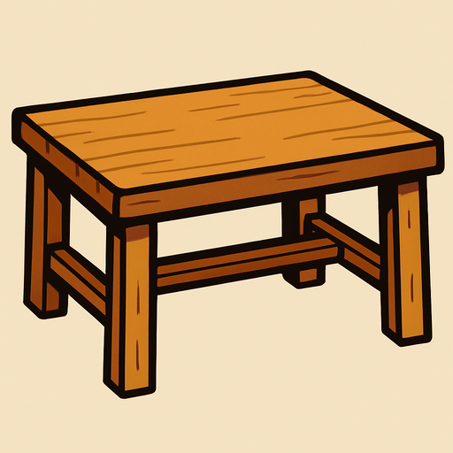 Do flat empty table.
In-Game asset.  2d.  High contrast.  No shadows