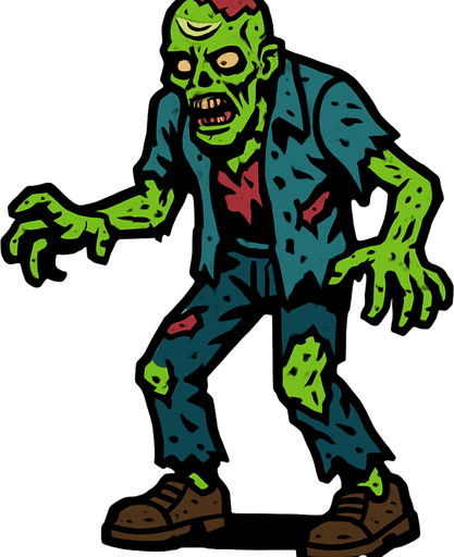 Zombie.
In-Game asset.  2d.  High contrast.  No shadows