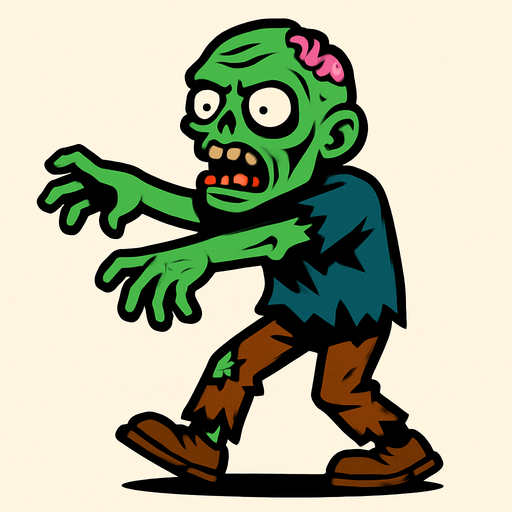 A zombie.
In-Game asset.  2d.  High contrast.  No shadows