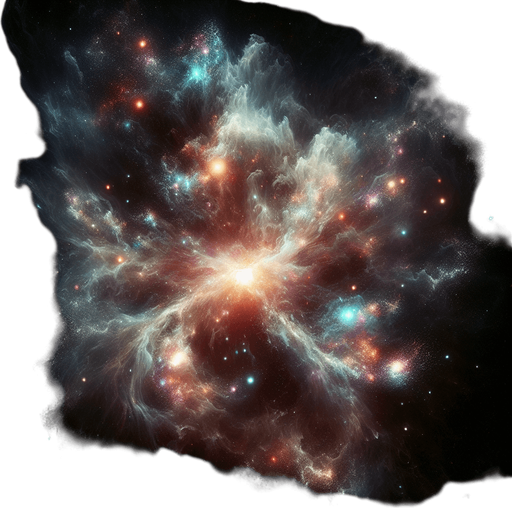 black background ethereal centered galaxy.