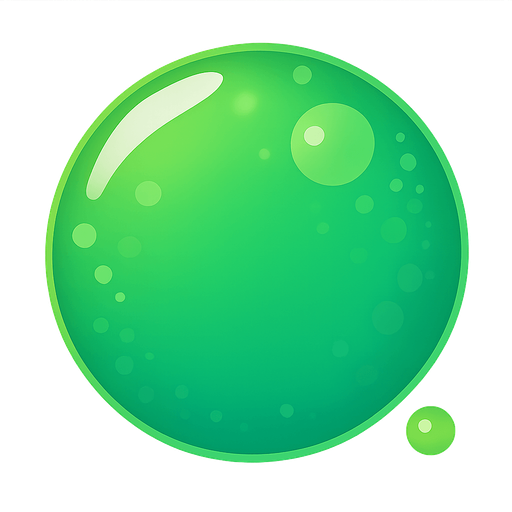 Green bubble with frutiger aero effects 
. No background. Transparent background. Blank background. No shadows. 2d. In-Game asset. flat